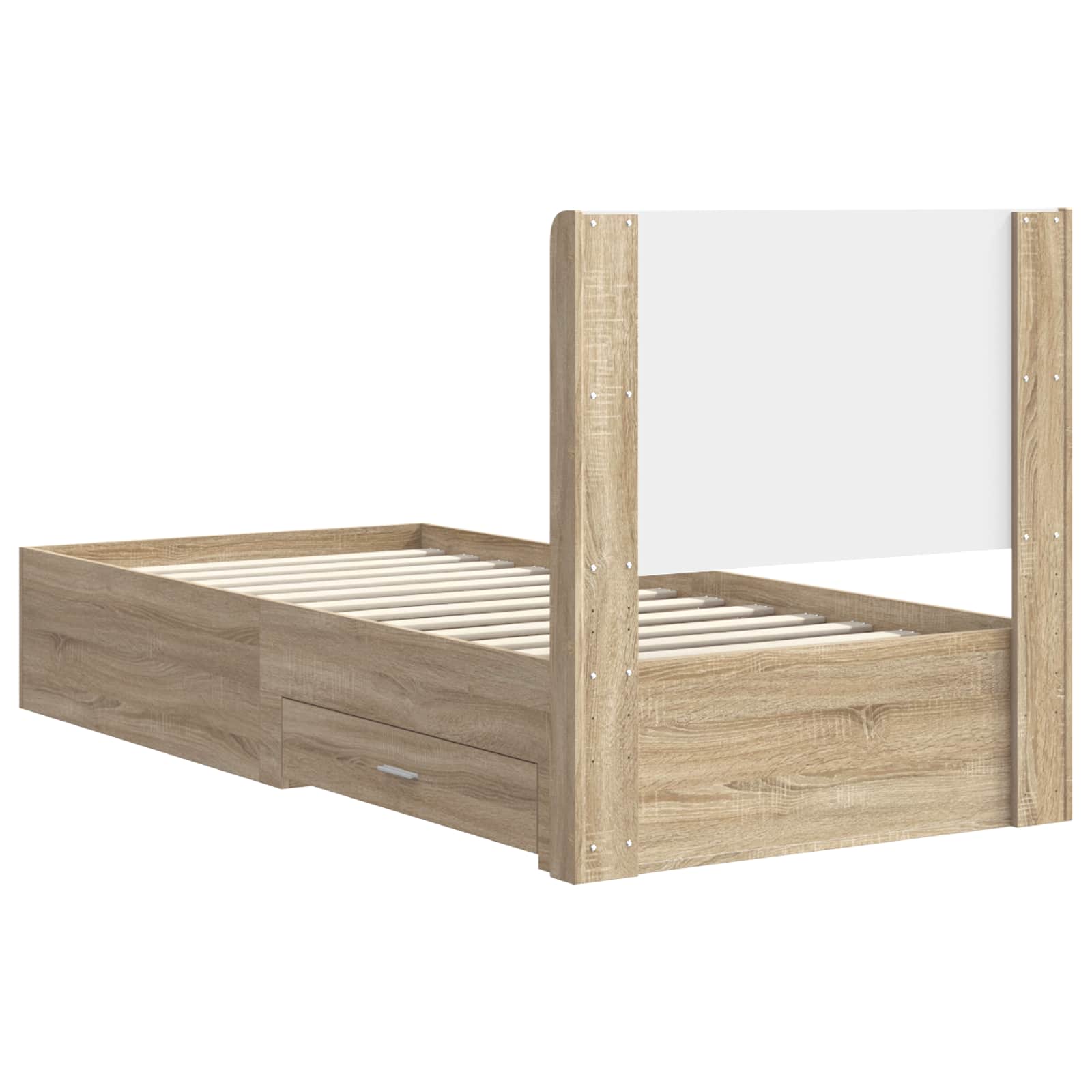 Bedframe met opbergruimte en hoofdbord Sonoma Eiken