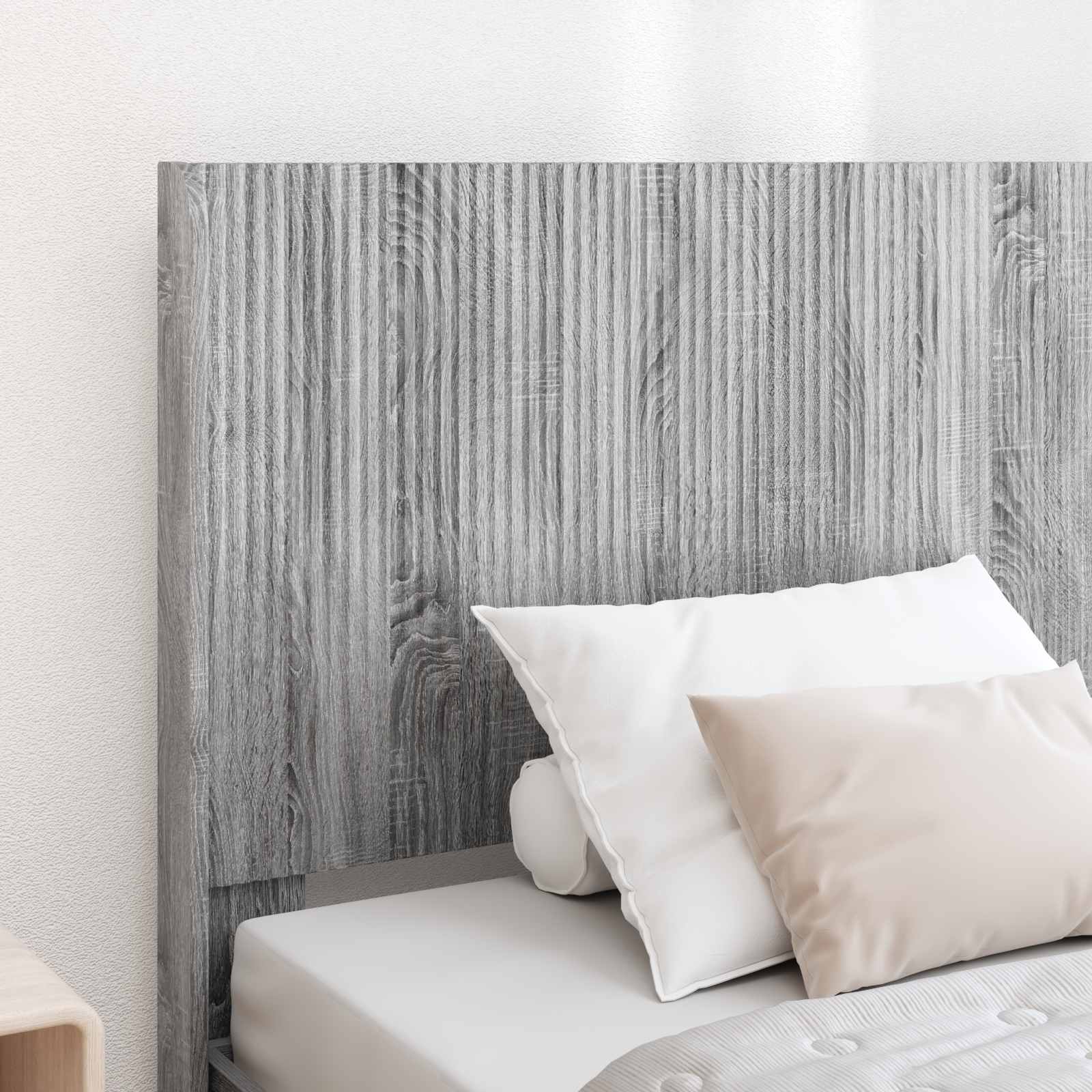 Bedframe met opbergruimte en hoofdbord Grijs Sonoma