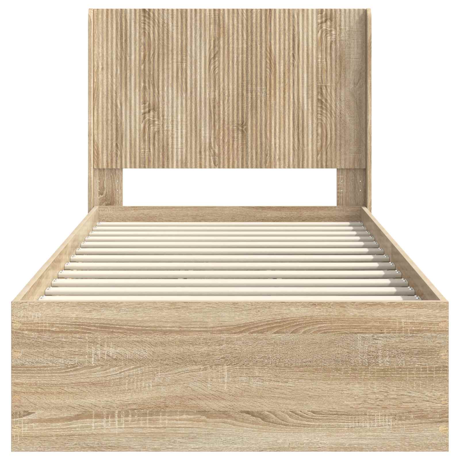 Bedframe met opbergruimte en hoofdbord Sonoma Eiken 75 x 190 cm