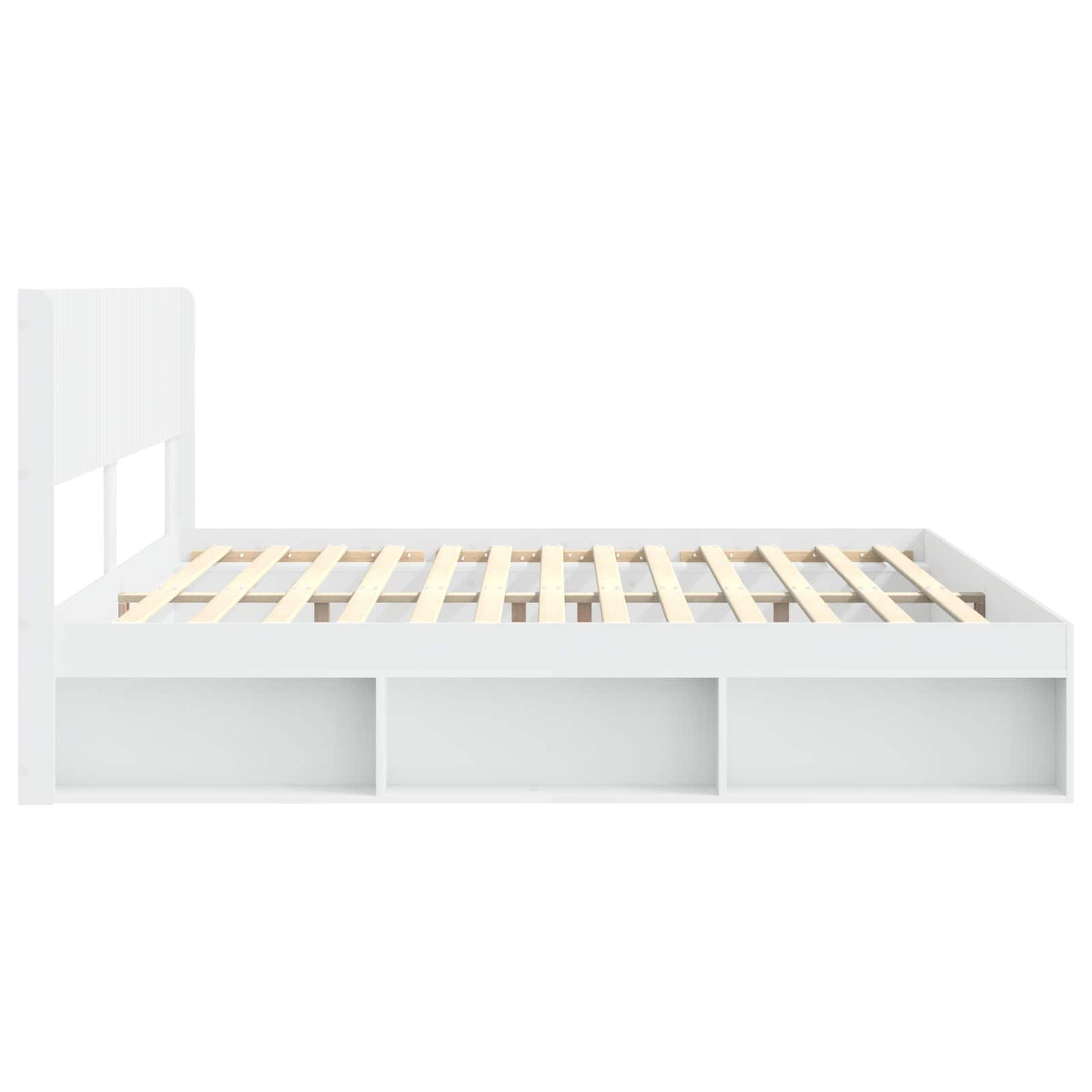 Bedframe met opbergruimte en hoofdbord Wit 200 x 200 cm