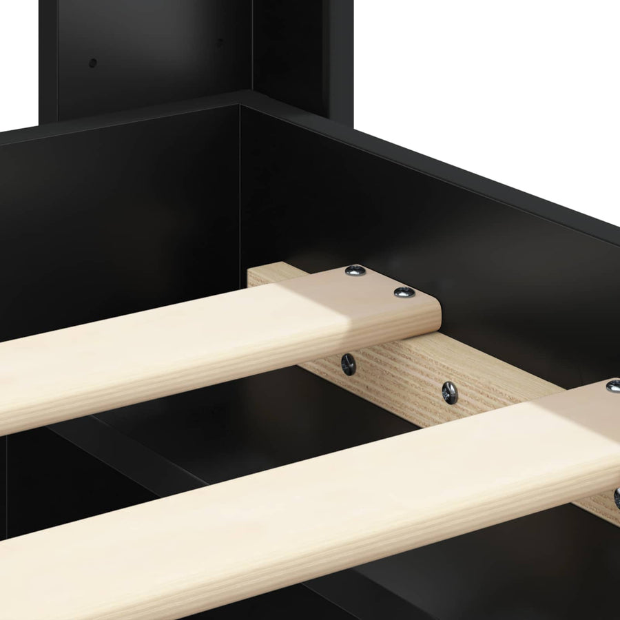 Bedframe met opbergruimte en hoofdbord 3 pcs Bewerkt hout