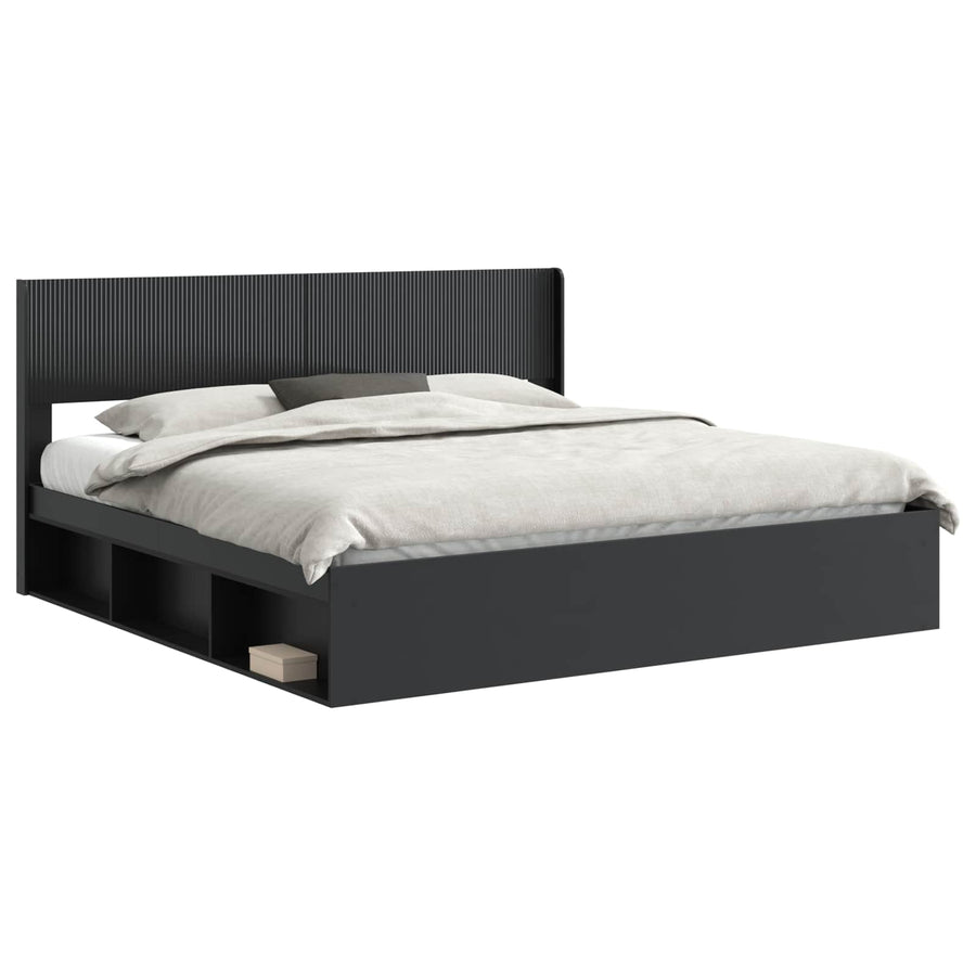 Bedframe met opbergruimte en hoofdbord 3 pcs Bewerkt hout