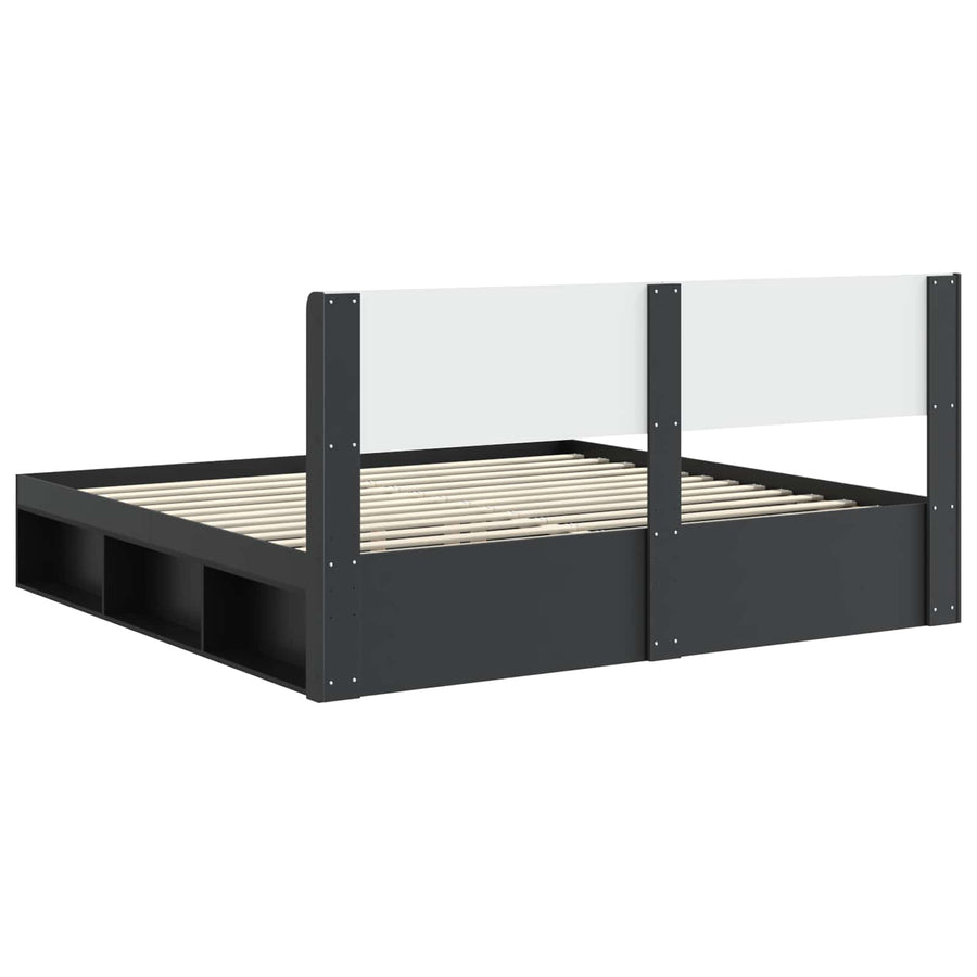 Bedframe met opbergruimte en hoofdbord 3 pcs Bewerkt hout