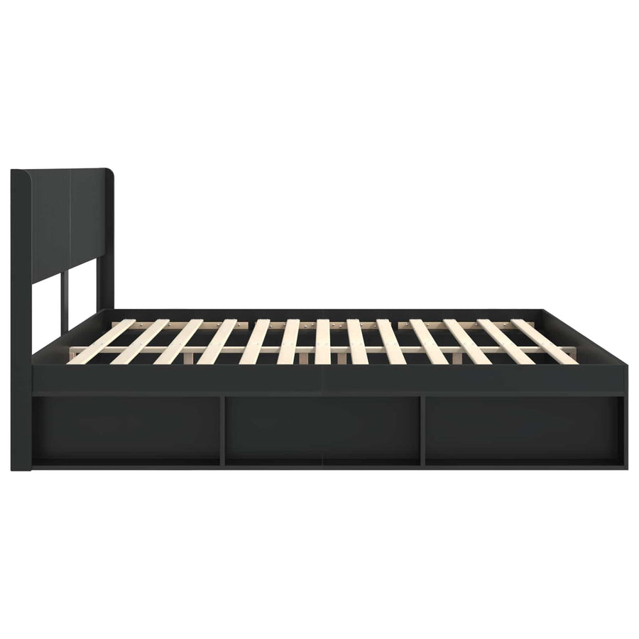 Bedframe met opbergruimte en hoofdbord 3 pcs Bewerkt hout