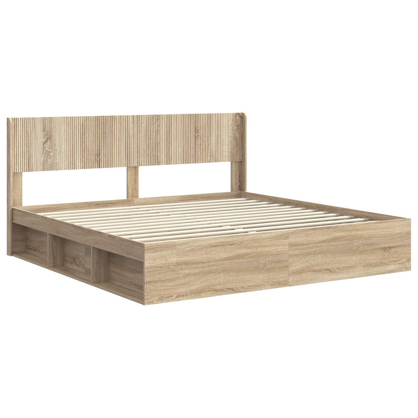 Bedframe met opbergruimte en hoofdbord 3 pcs Bewerkt hout