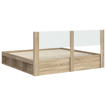 Bedframe met opbergruimte en hoofdbord 3 pcs Bewerkt hout