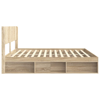 Bedframe met opbergruimte en hoofdbord 3 pcs Bewerkt hout