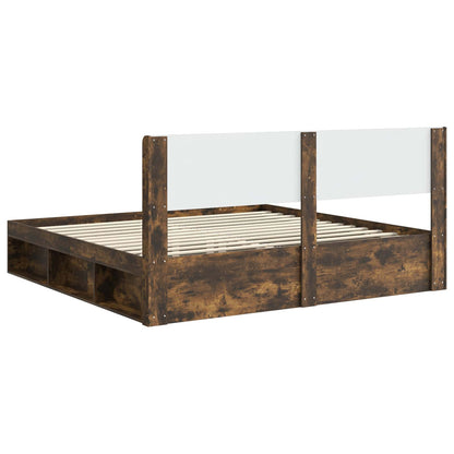 Bedframe met opbergruimte en hoofdbord 3 pcs Bewerkt hout
