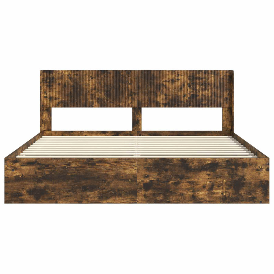 Bedframe met opbergruimte en hoofdbord 3 pcs Bewerkt hout