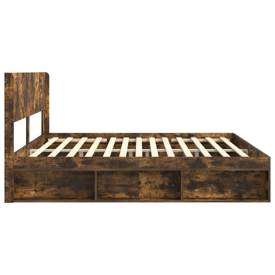 Bedframe met opbergruimte en hoofdbord 3 pcs Bewerkt hout
