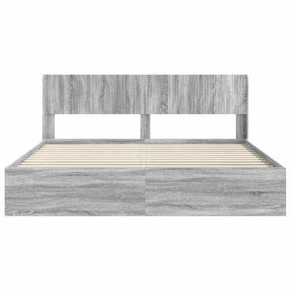 Bedframe met opbergruimte en hoofdbord 3 pcs Bewerkt hout