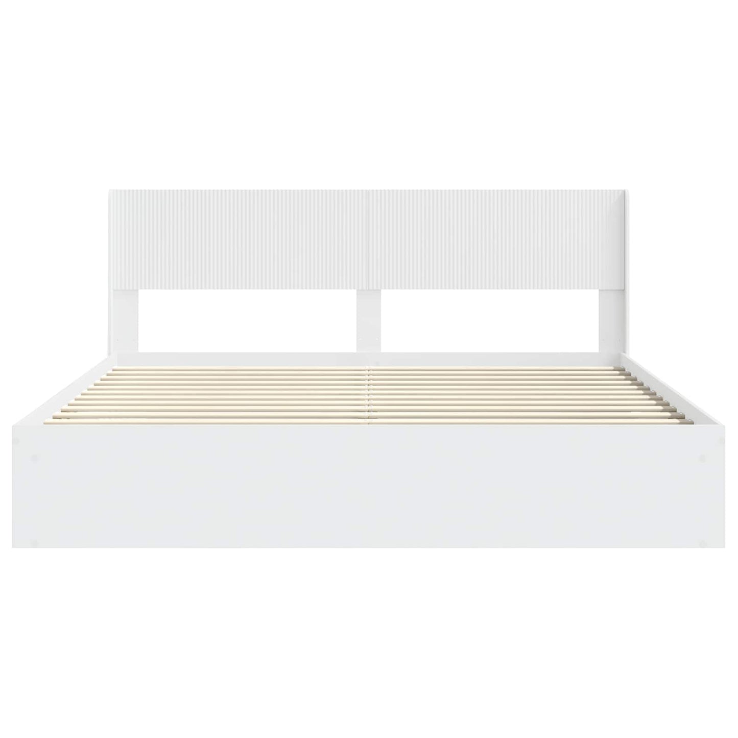Bedframe met opbergruimte en hoofdbord Wit 180 x 200 cm