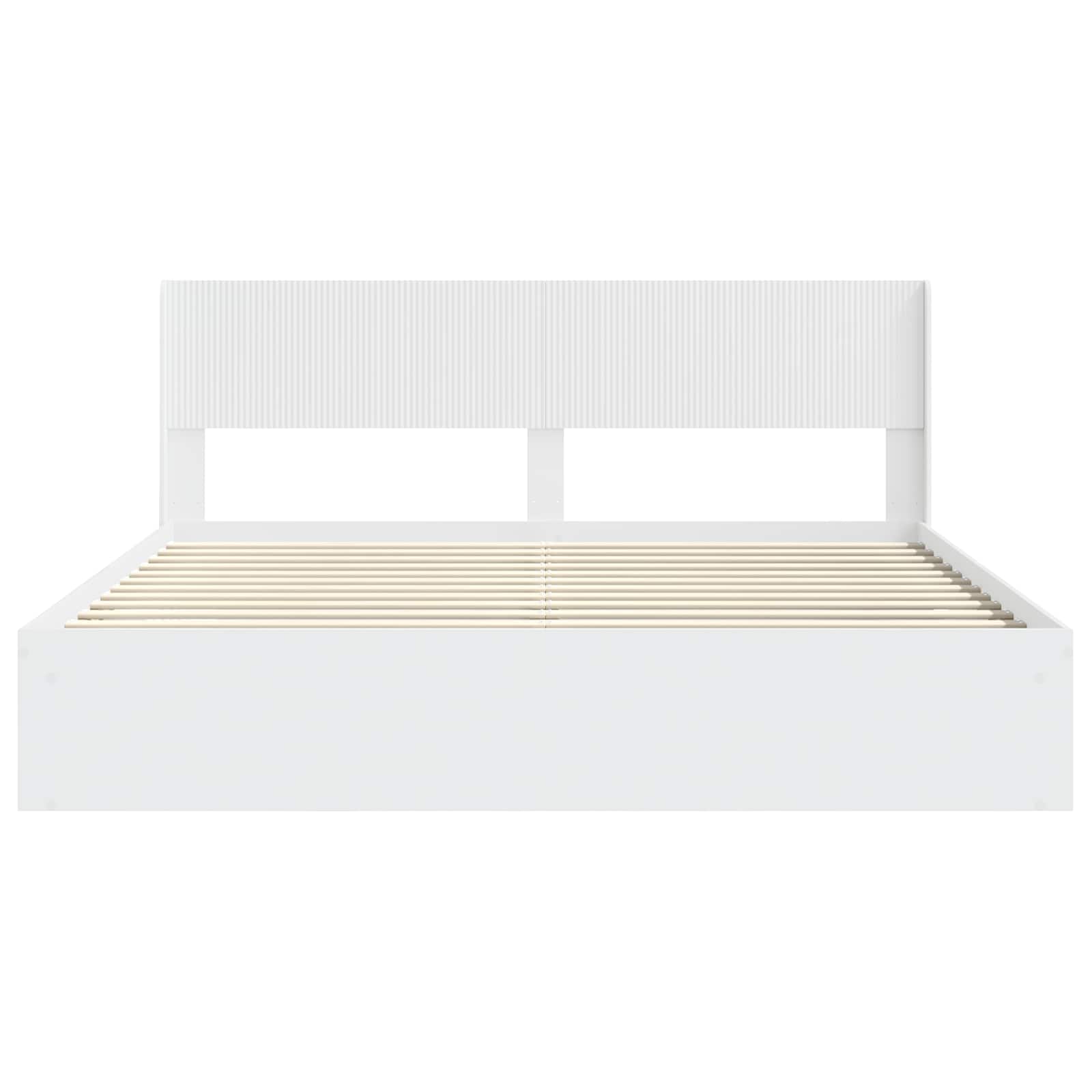 Bedframe met opbergruimte en hoofdbord Wit 180 x 200 cm