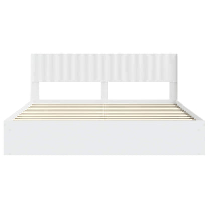 Bedframe met opbergruimte en hoofdbord Wit 180 x 200 cm
