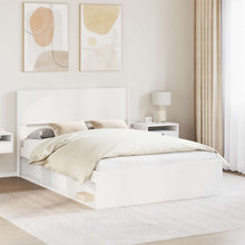 Bedframe met opbergruimte en hoofdbord Wit 160 x 200 cm