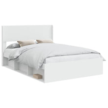 Bedframe met opbergruimte en hoofdbord Wit 160 x 200 cm