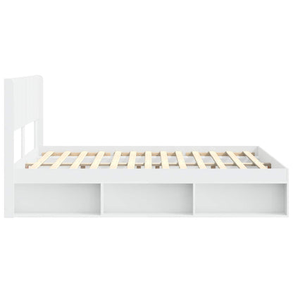 Bedframe met opbergruimte en hoofdbord Wit 160 x 200 cm