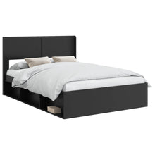 Bedframe met opbergruimte en hoofdbord Zwart 160 x 200 cm