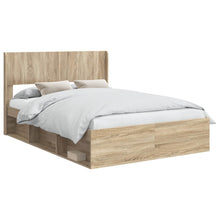 Bedframe met opbergruimte en hoofdbord Sonoma Eiken