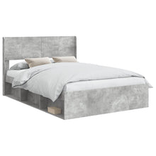 Bedframe met opbergruimte en hoofdbord Betongrijs 160 x 200 cm