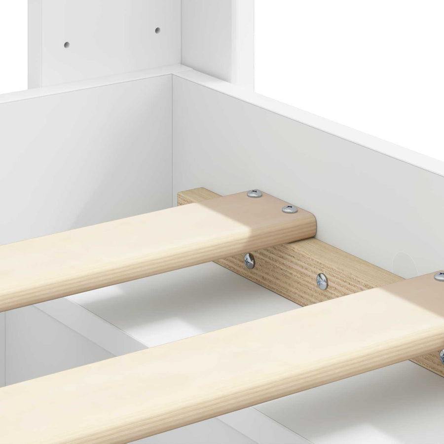 Bedframe met opbergruimte en hoofdbord Wit 150 x 200 cm