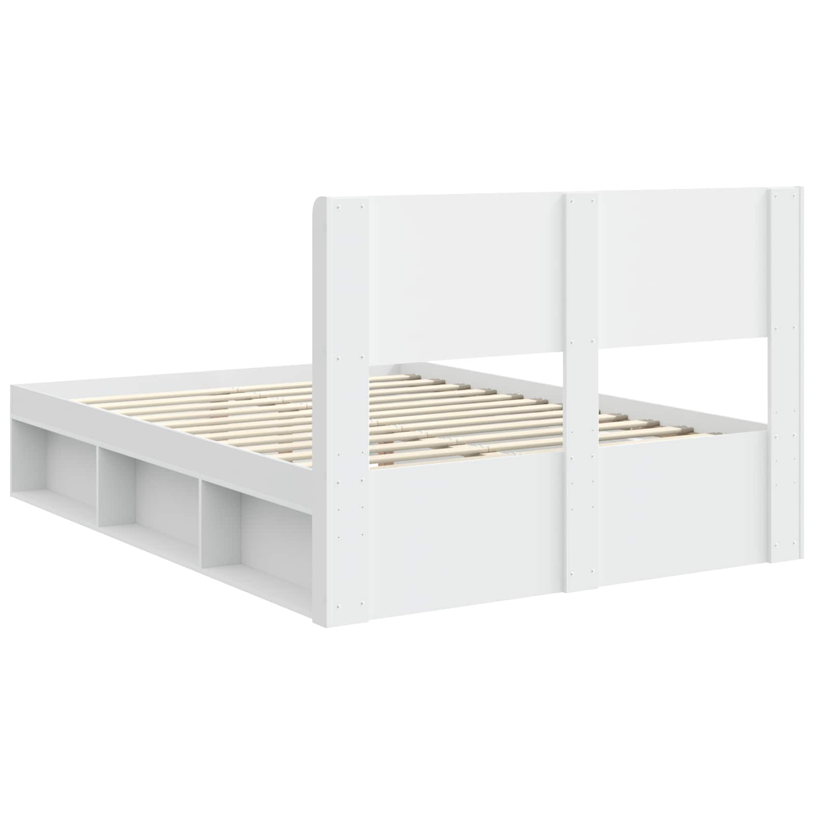 Bedframe met opbergruimte en hoofdbord Wit 150 x 200 cm