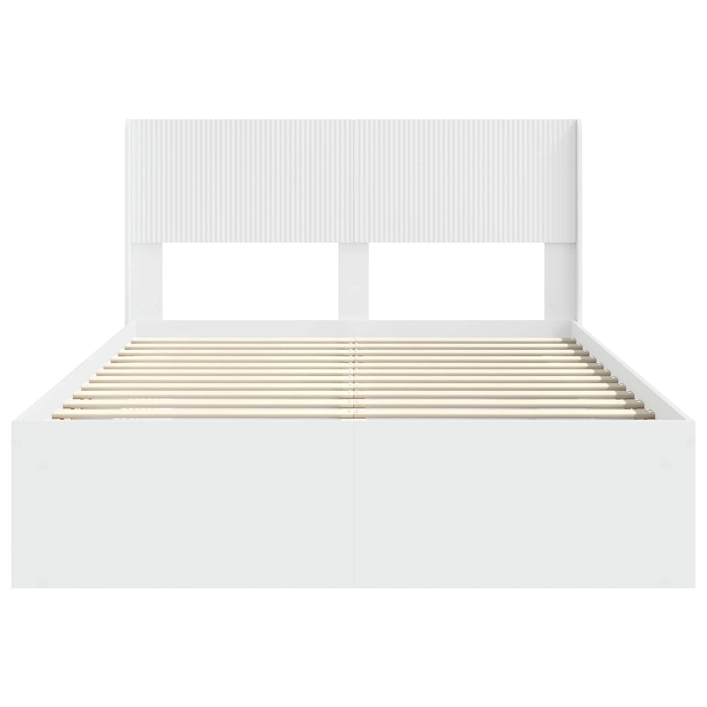 Bedframe met opbergruimte en hoofdbord Wit 150 x 200 cm