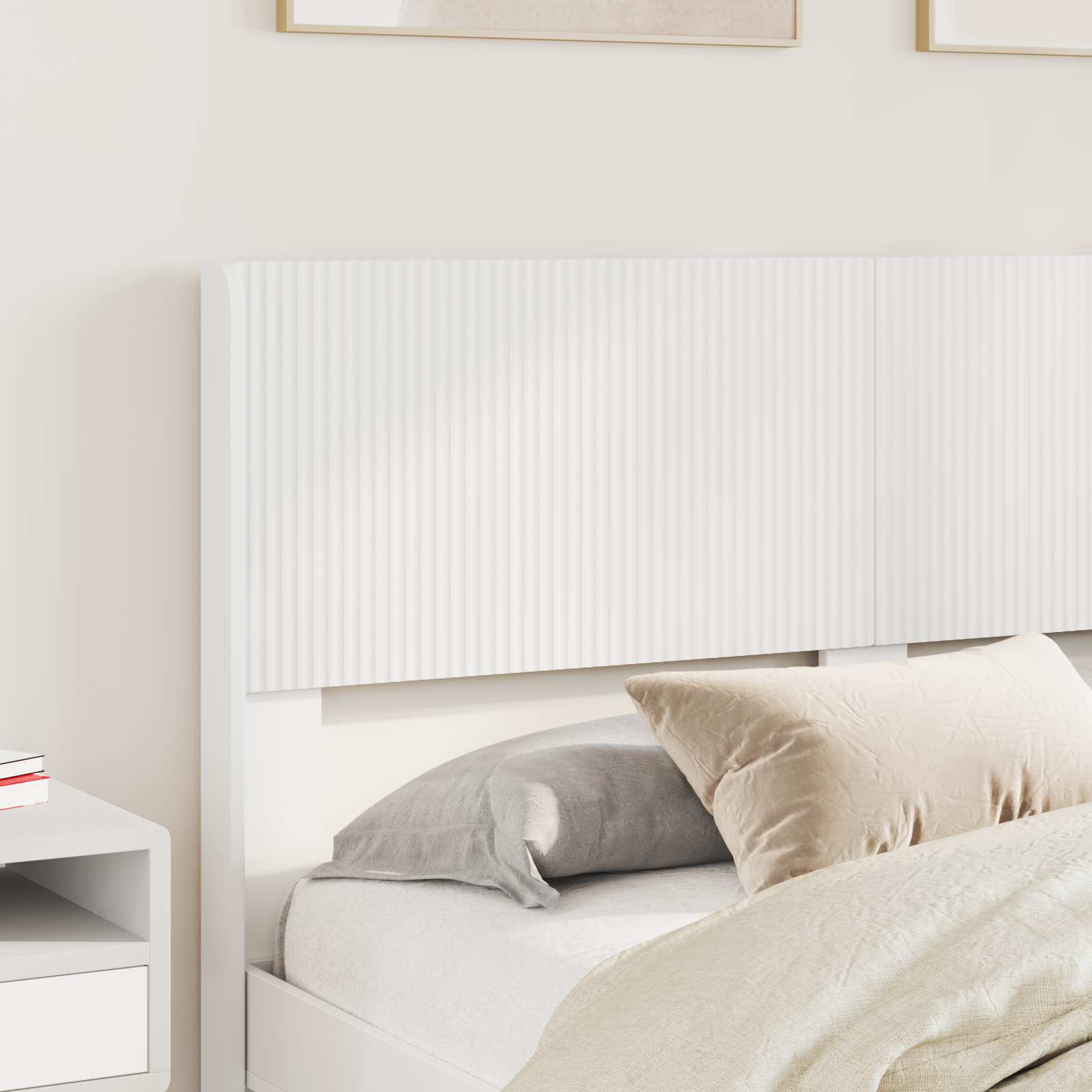 Bedframe met opbergruimte en hoofdbord Wit 140 x 200 cm