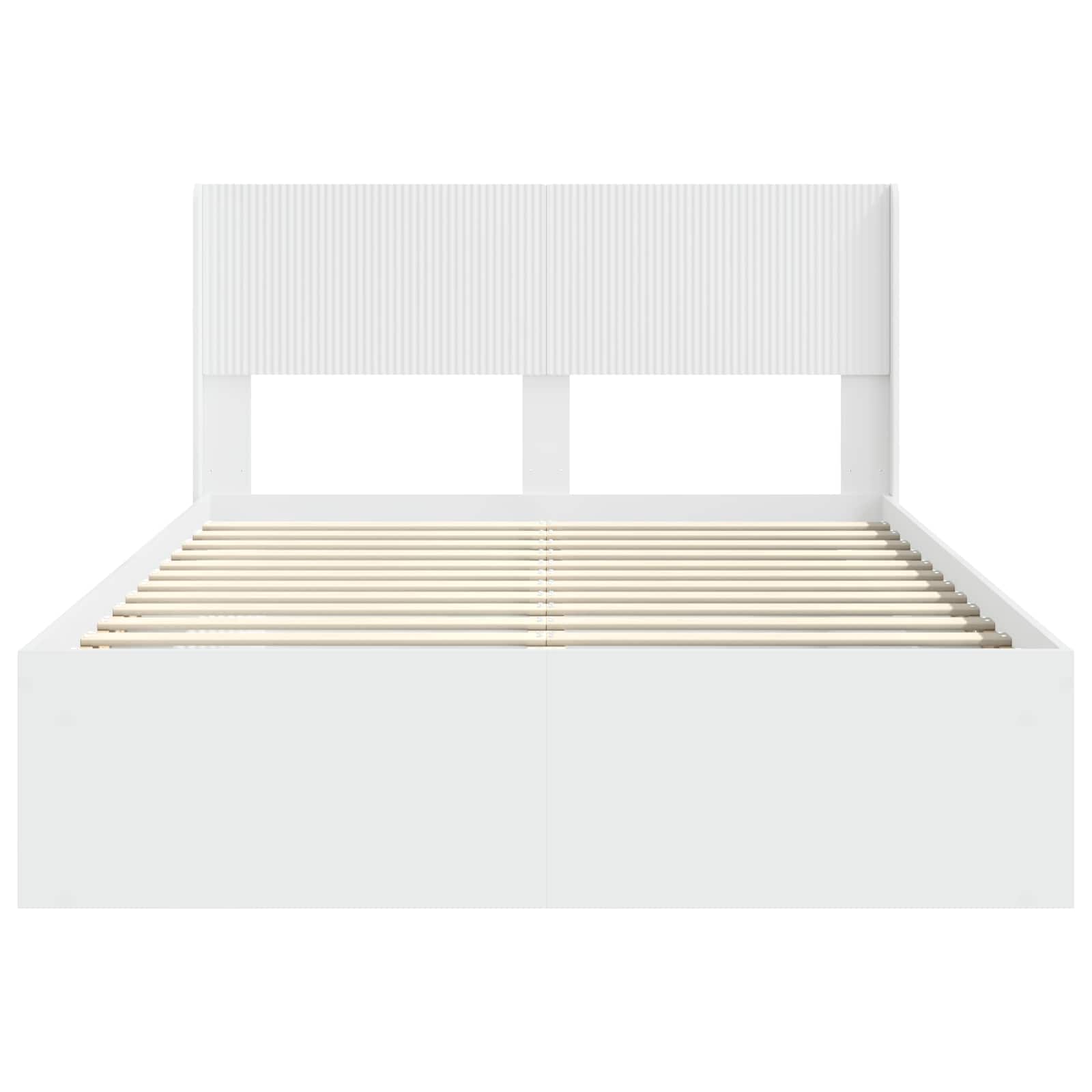 Bedframe met opbergruimte en hoofdbord Wit 140 x 200 cm