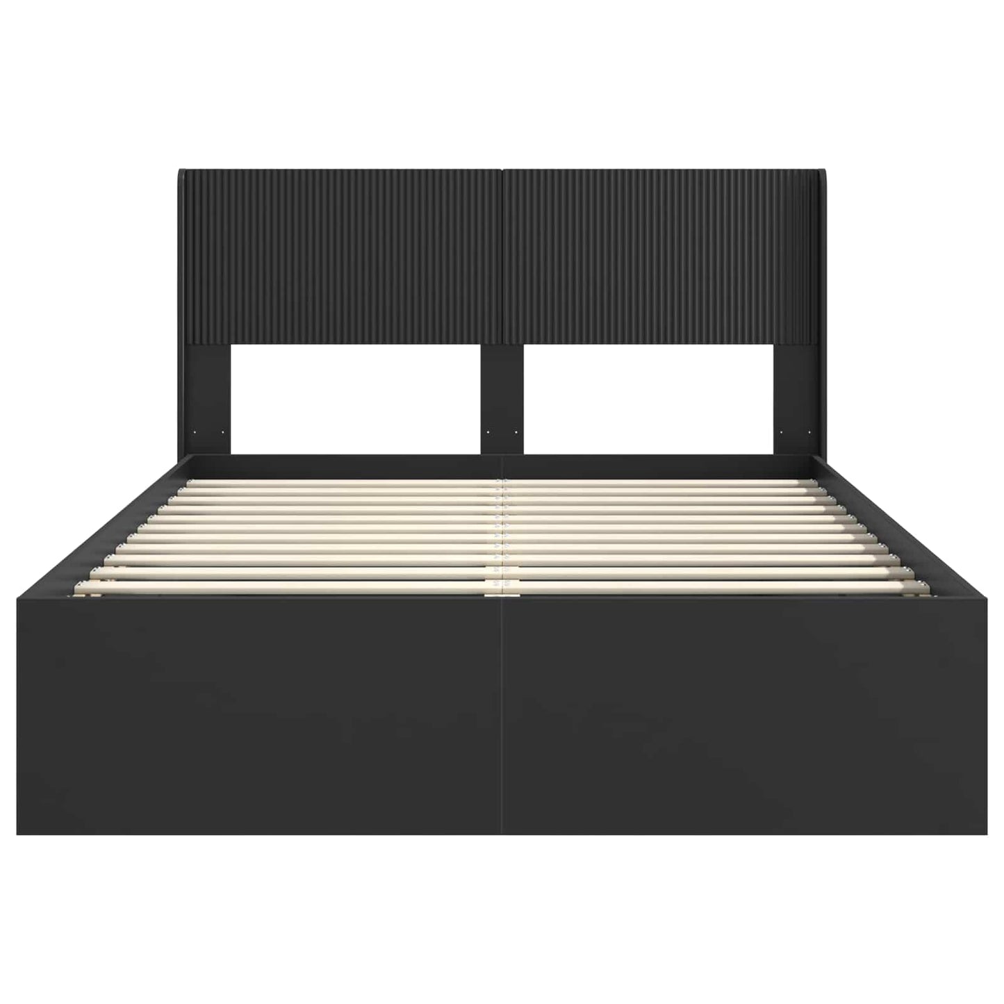 Bedframe met opbergruimte en hoofdbord Zwart 140 x 200 cm