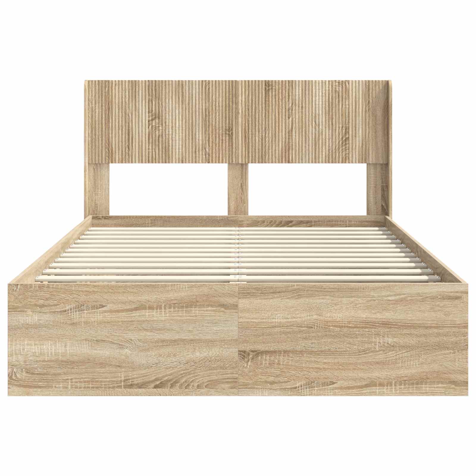 Bedframe met opbergruimte en hoofdbord Sonoma Eiken