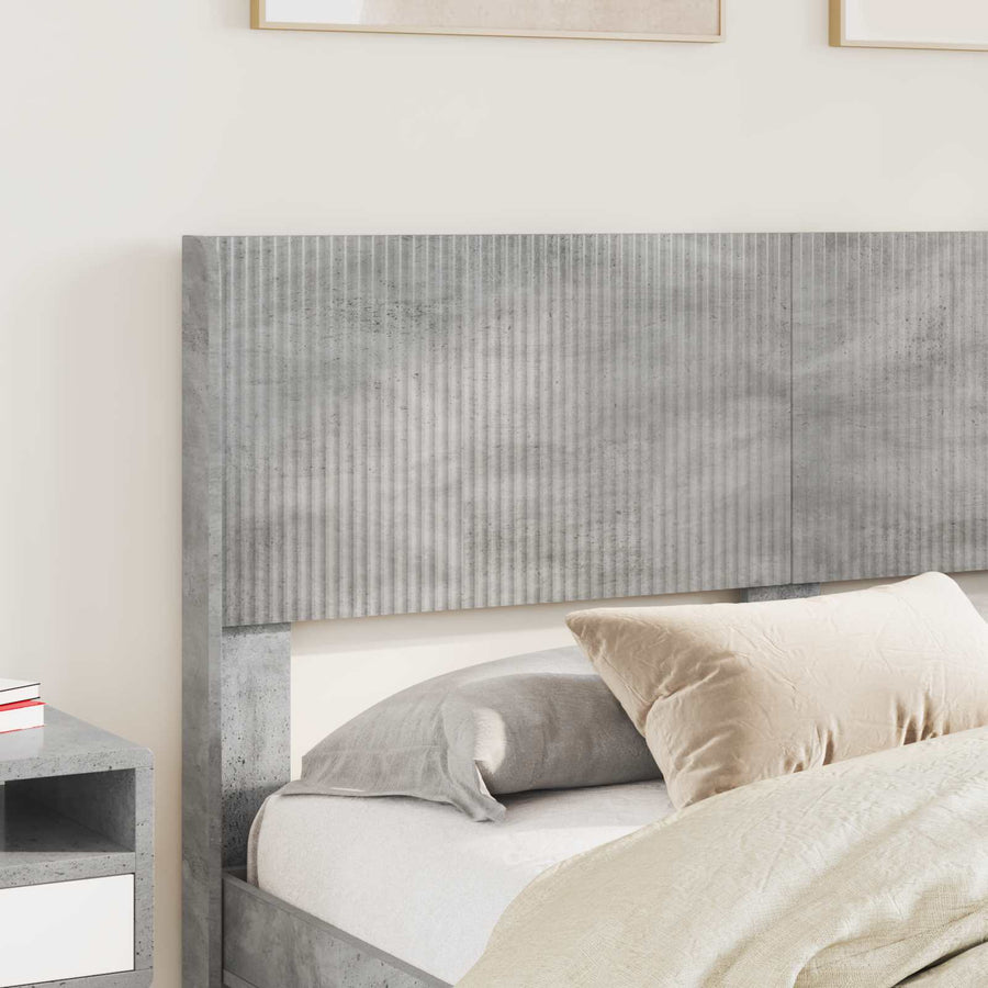 Bedframe met opbergruimte en hoofdbord Betongrijs 140 x 190 cm