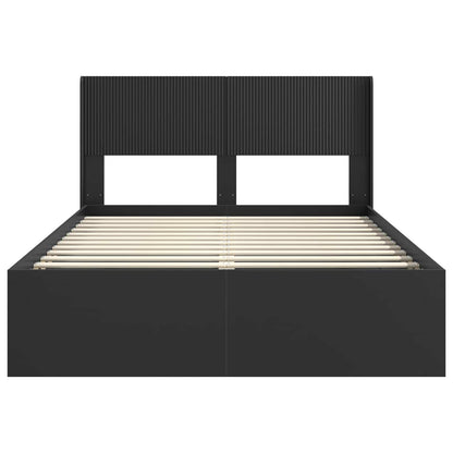 Bedframe met opbergruimte en hoofdbord Zwart 135 x 190 cm