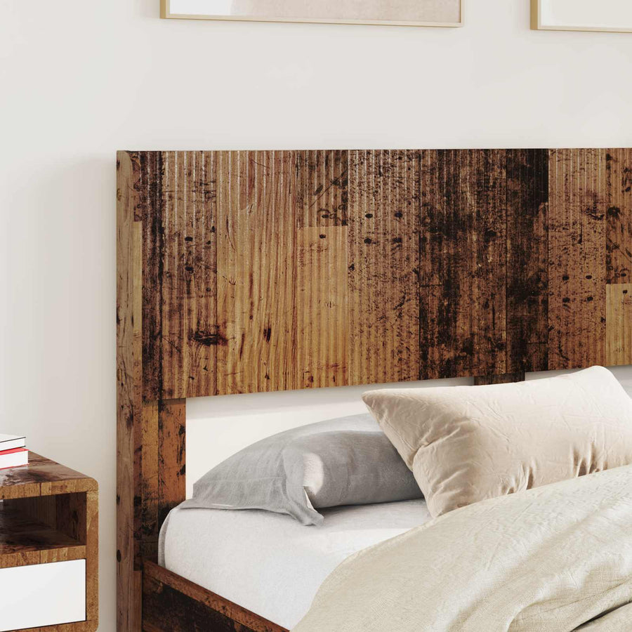 Bedframe met opbergruimte en hoofdbord Oud hout 120 x 190 cm