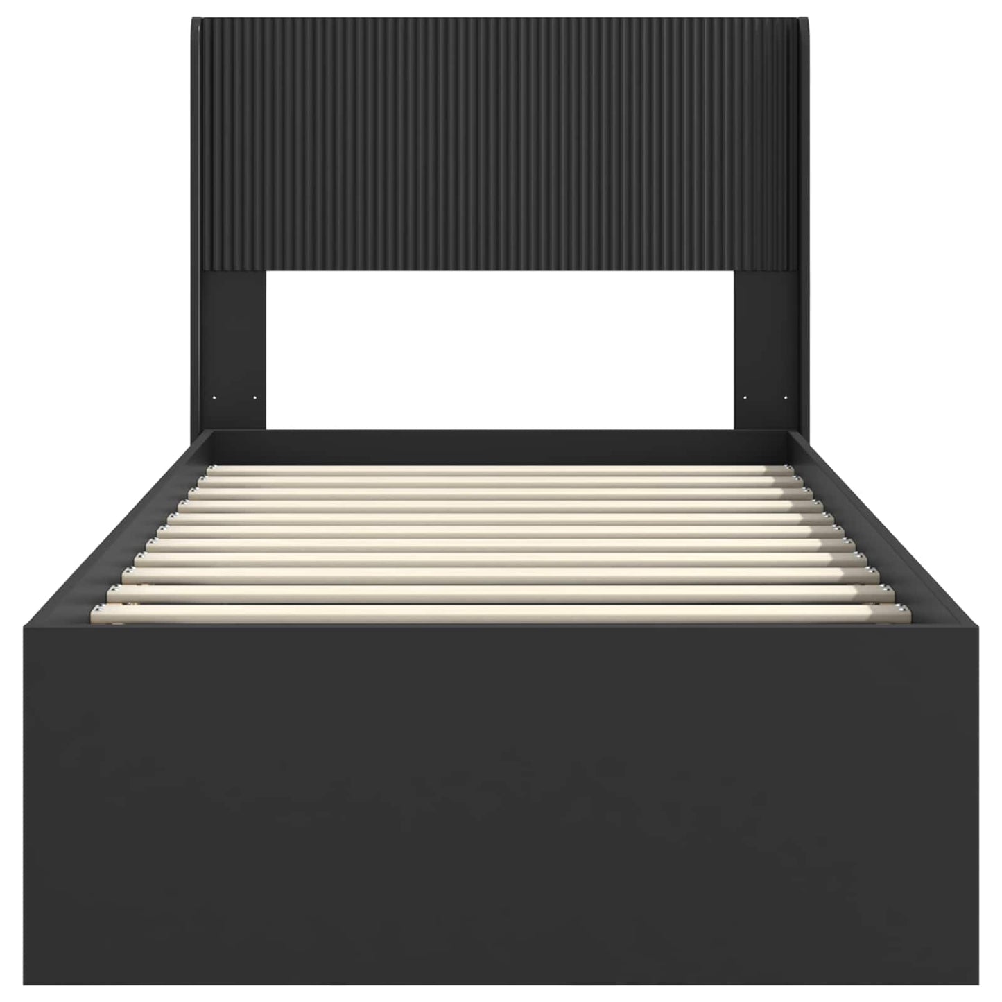 Bedframe met opbergruimte en hoofdbord Zwart 100 x 200 cm