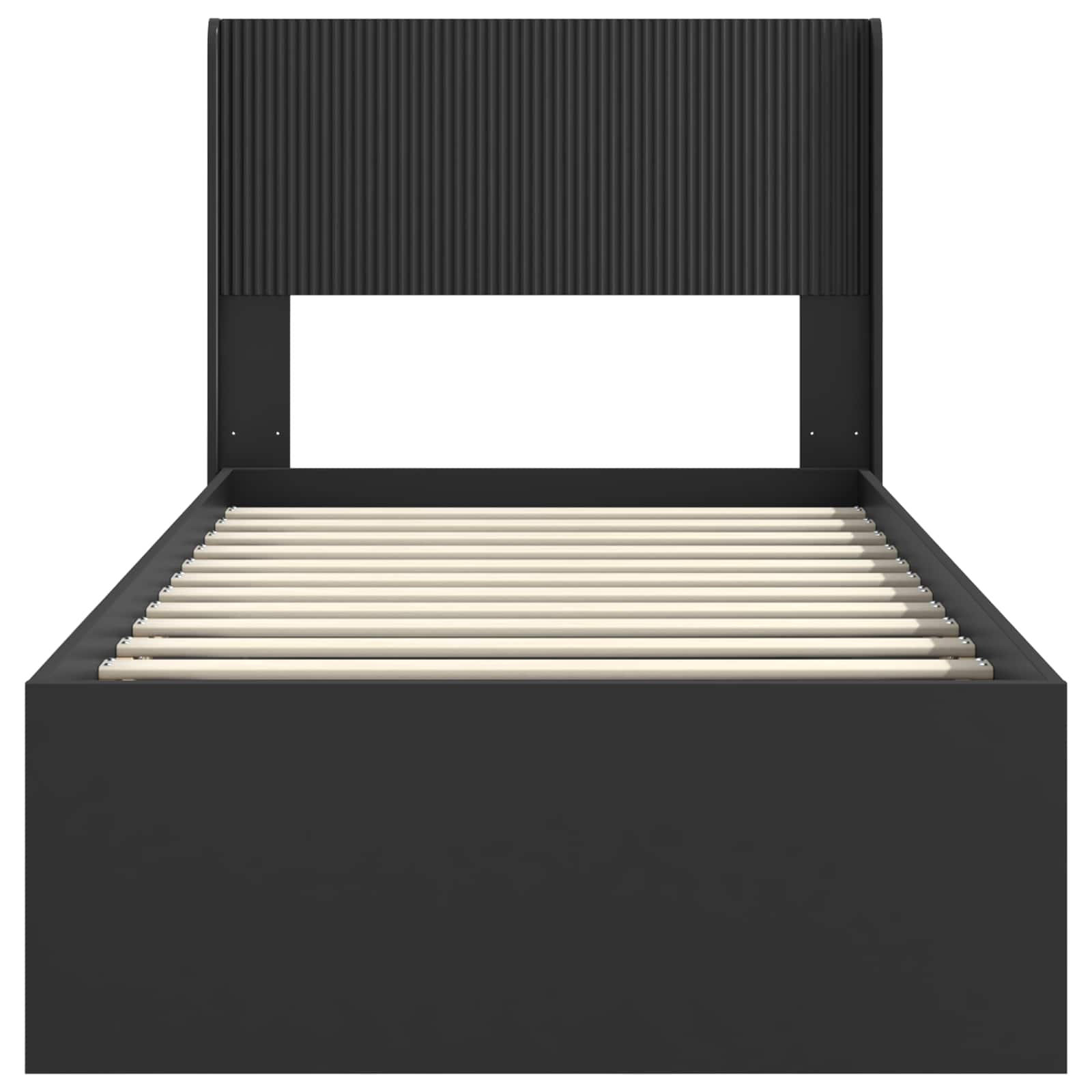 Bedframe met opbergruimte en hoofdbord Zwart 100 x 200 cm
