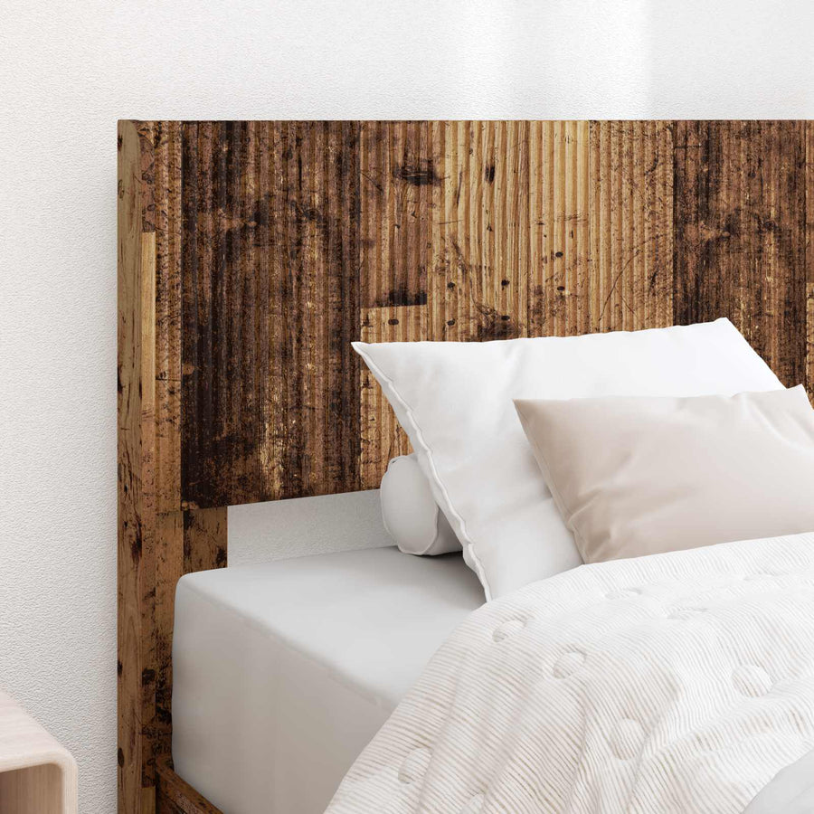 Bedframe met opbergruimte en hoofdbord Oud hout 100 x 200 cm