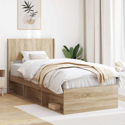 Bedframe met opbergruimte en hoofdbord 3 pcs Bewerkt hout
