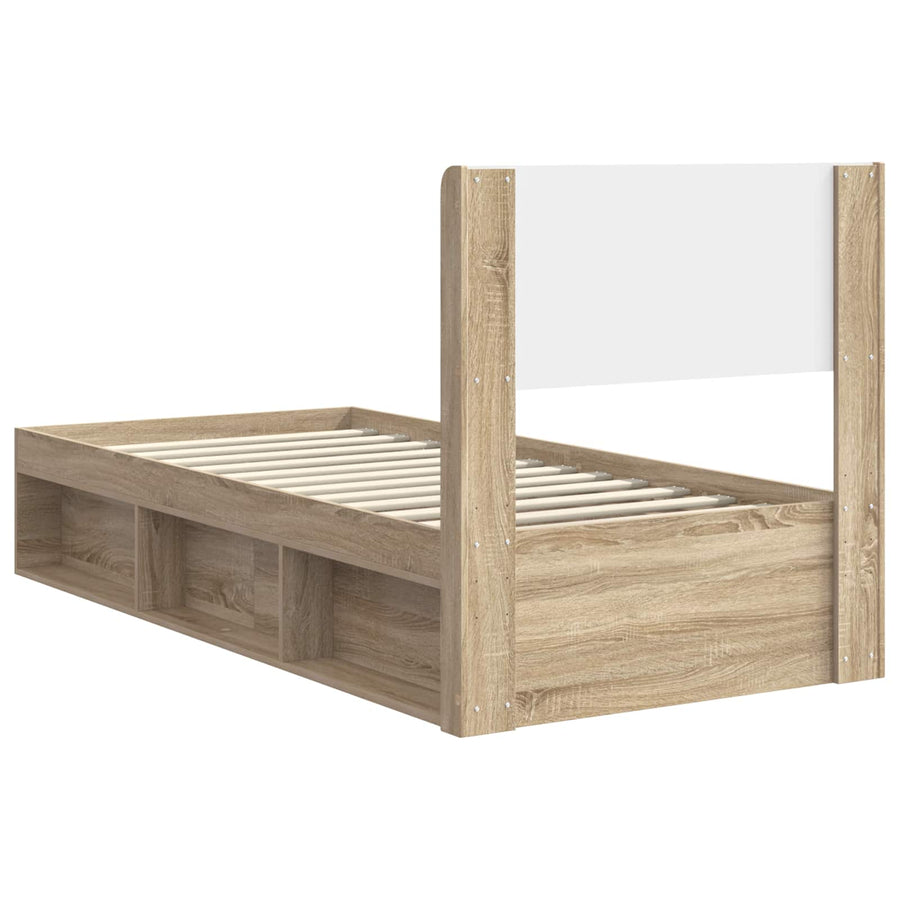 Bedframe met opbergruimte en hoofdbord 3 pcs Bewerkt hout