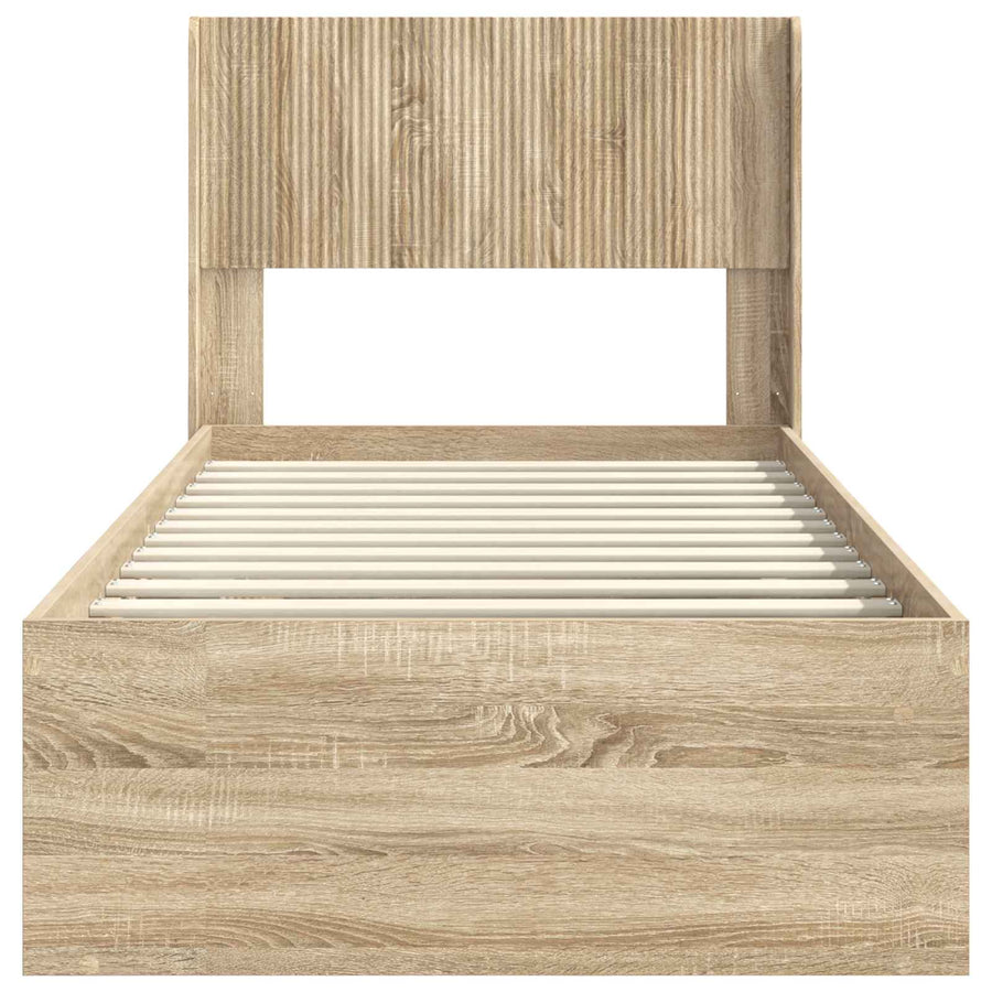 Bedframe met opbergruimte en hoofdbord 3 pcs Bewerkt hout