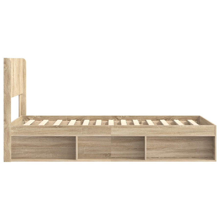 Bedframe met opbergruimte en hoofdbord 3 pcs Bewerkt hout