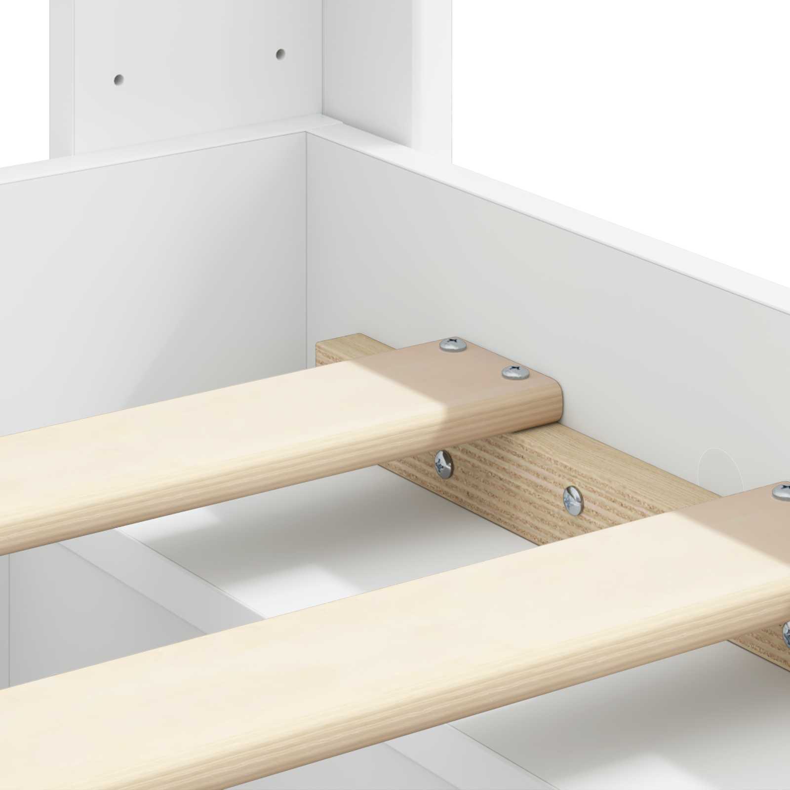 Bedframe met opbergruimte en hoofdbord Wit 90 x 200 cm