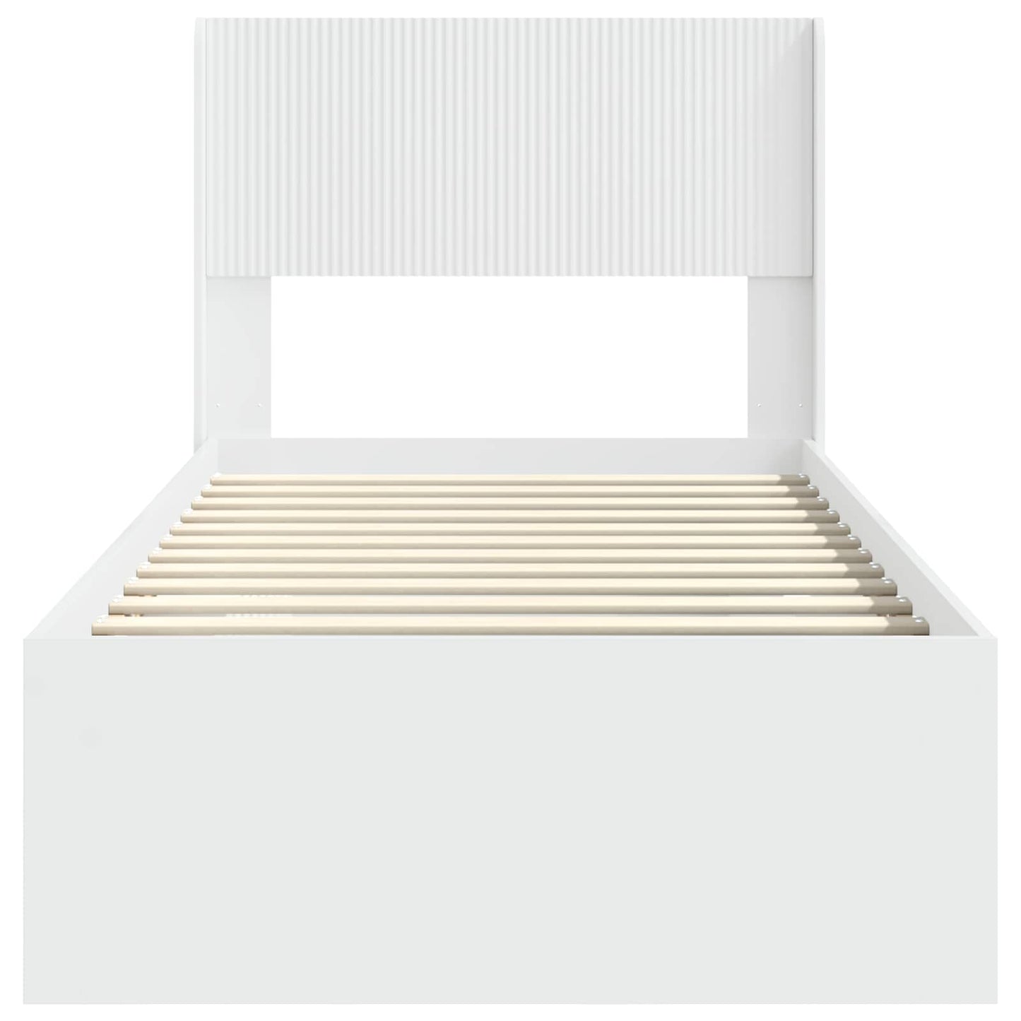 Bedframe met opbergruimte en hoofdbord Wit 90 x 200 cm