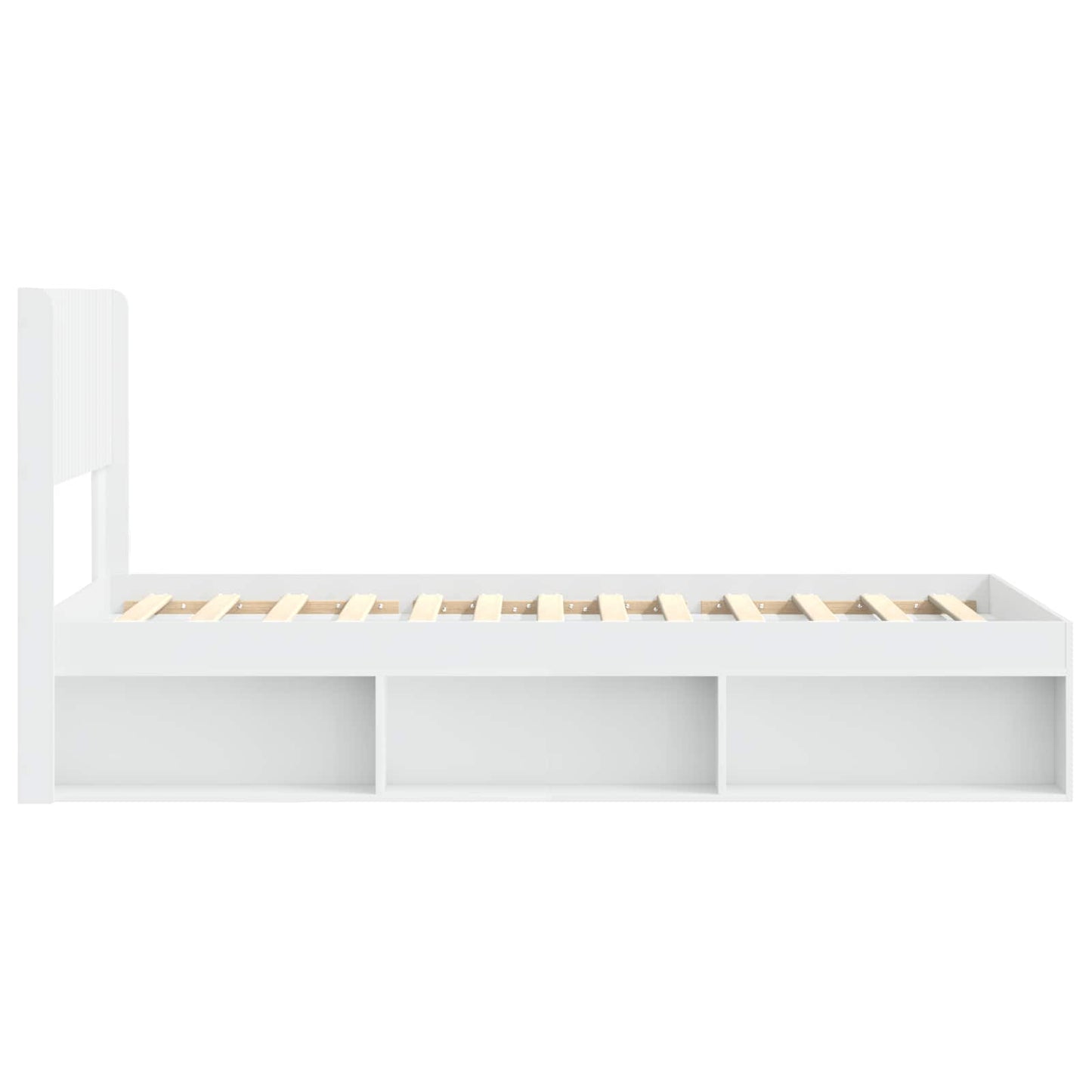 Bedframe met opbergruimte en hoofdbord Wit 90 x 200 cm