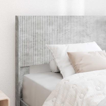 Bedframe met opbergruimte en hoofdbord Betongrijs 90 x 190 cm