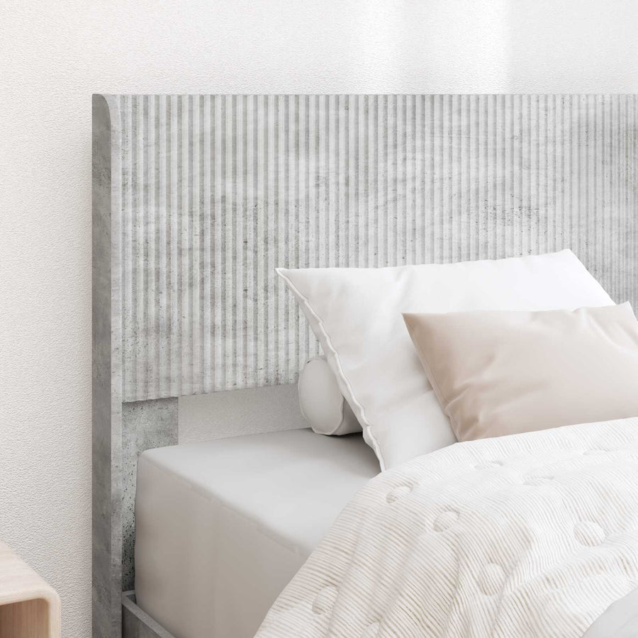 Bedframe met opbergruimte en hoofdbord Betongrijs 90 x 190 cm