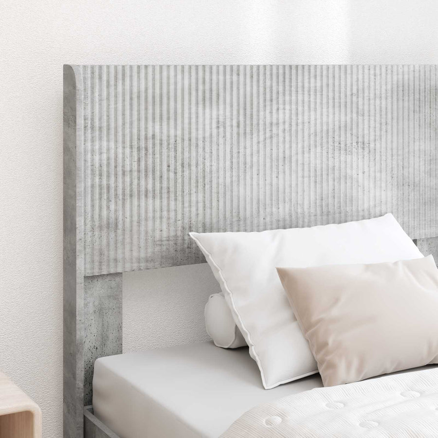 Bedframe met opbergruimte en hoofdbord Betongrijs 75 x 190 cm