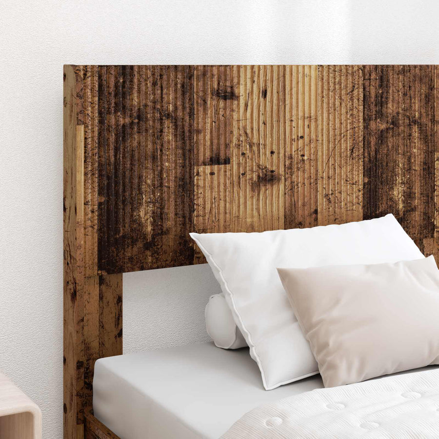 Bedframe met opbergruimte en hoofdbord Oud hout 75 x 190 cm