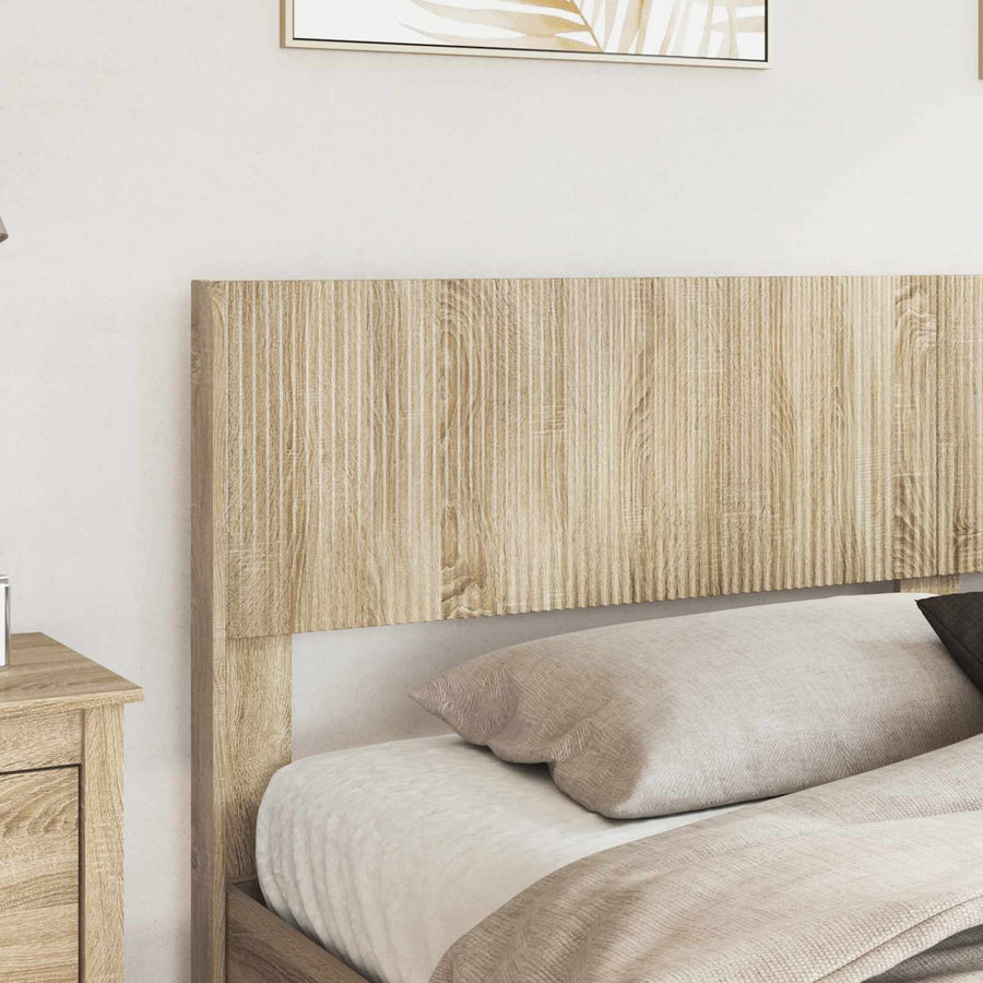 Bedframe met opbergruimte en hoofdbord met lade Sonoma Eiken