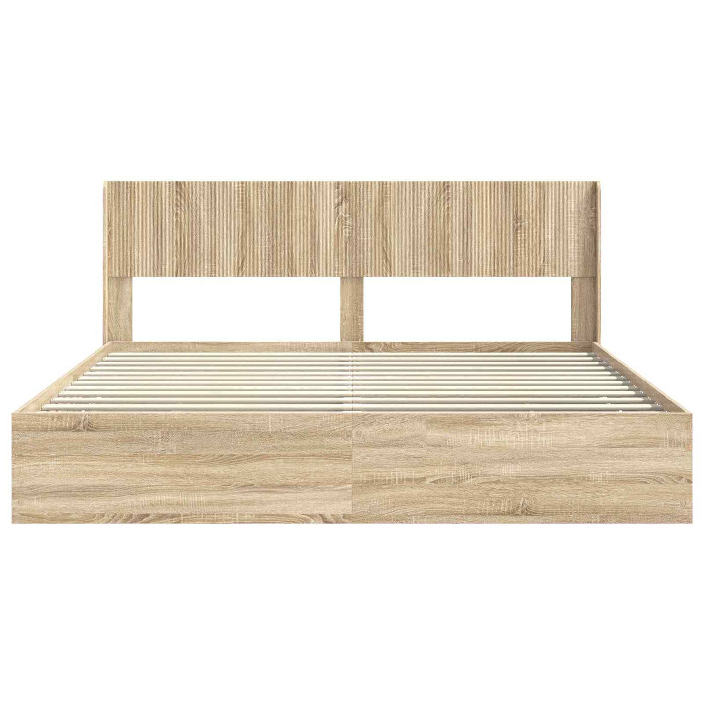 Bedframe met opbergruimte en hoofdbord met lade Sonoma Eiken